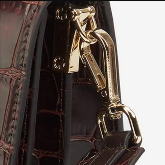 NWT Friday by JW PEI Brown Croc Flap Bag - Picture 5 of 6